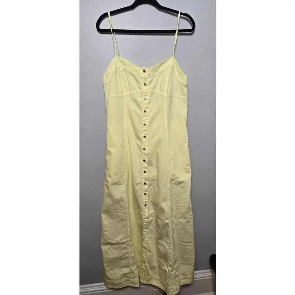 Free People Just Jill Yellow Maxi Dress Size L NWT‎ - Picture 5 of 5